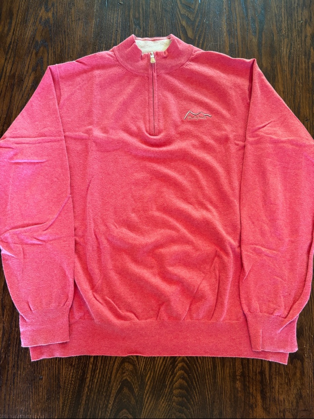 Peter Millar Men's Pink Quarter-Zip Sweater